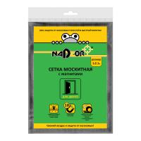 Сетка москитная 1мх2,1м с магнитами, в пакете, черная, NADZOR