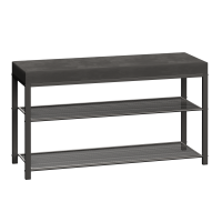 Банкетка "Торонто 33С" цвет каркаса графит цвет сиден.серый БТ33СГС