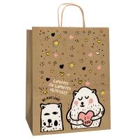 Крафт пакет бумажный ДРУЗЬЯ 260*150*350 с крученой ручкой