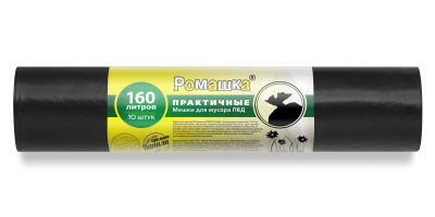 Мус. пакет 160л/10шт 90*110*39мкм/15рул/кор Ромашка