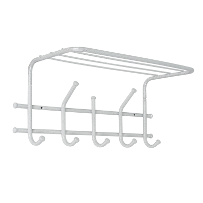 Вешалка с полкой "ЭРА 5" белое серебро