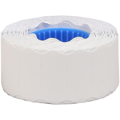 Этикет-лента 26*12мм фигурная волна белая 