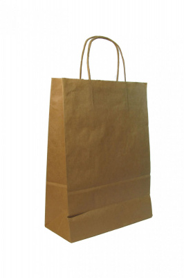 Крафт пакет бумажный 240*140*280 с крученой ручкой