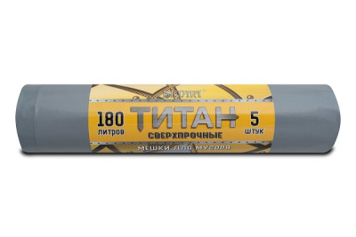 Мус. пакет 180л/5шт ПВД 90*110*80мкм/10рул/кор ТИТАН Ромашка