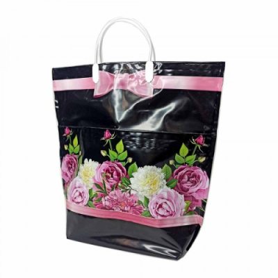 Пакет пластик. ручка 37х37 многослойный с карманами в асс