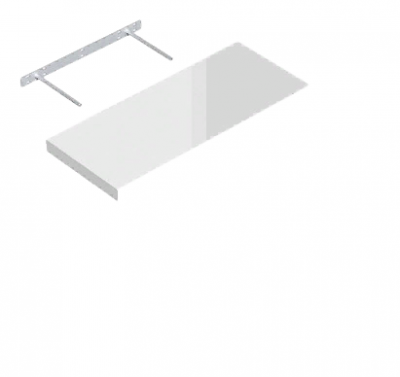 Полка со скр. креп (595х235х40см) БЕЛАЯ ГЛЯНЕЦ FS25/25,FS24/24 CD/65100