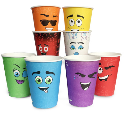 Стакан 250мл Бумажный д/горячих напитков "ЭМОДЖИ"/50шт