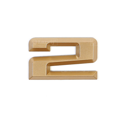 Цифры 37х60 2 из пластика (самокл) мат.зол LNP3 MG#2