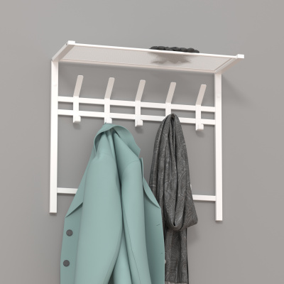 Вешалка с полкой 2-х ярус. "Торонто 22" Белый