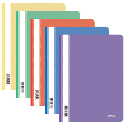 Папка скоросшиватель А4 пласт.180мкм с перфорац. цв.в асс.