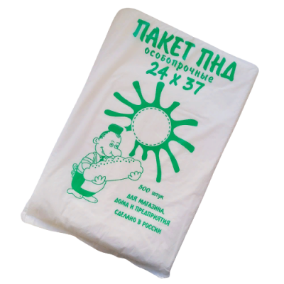 24*37 ПНД пакет 12мкм 500шт/уп. особо прочн. Зел.