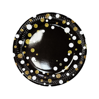 Тарелка 230мм Fiesta Вечеринка (черный) бум. 6шт./уп.