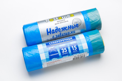 Мус. пакет 35л/15шт Надёжные с завязками 50*58*18мкм/30рул/кор Ромашка