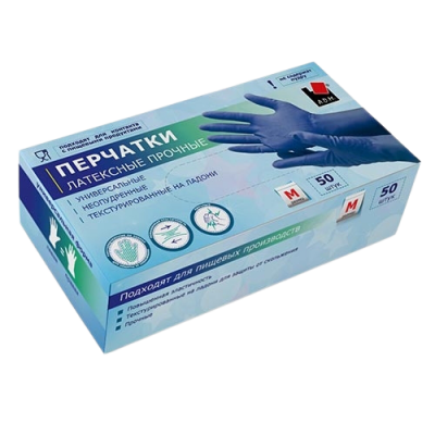 Перчатки хоз. латексные прочные ADM/Gloves М 50шт./25пар./упак