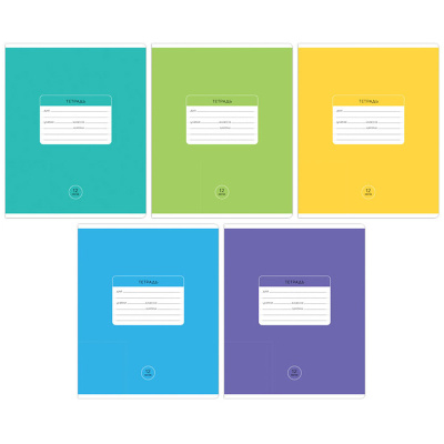 Тетрадь 12л лин. Однотонная.Классическая эконом Т12лС_43292